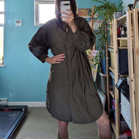 H&M khaki oversized dress, 100% cotton, size S - Picture 1 of 7